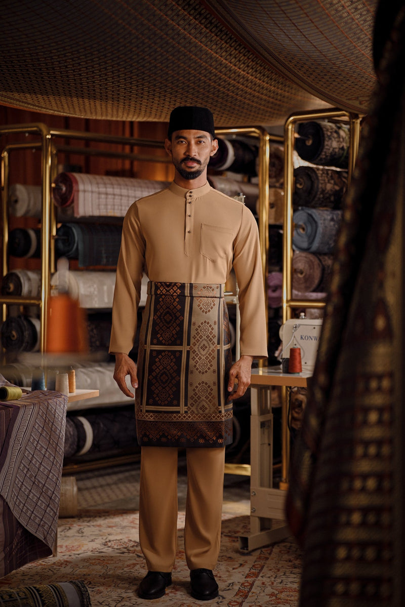 Bendahara Bespoke Fit Baju Melayu Cekak Musang - Latte