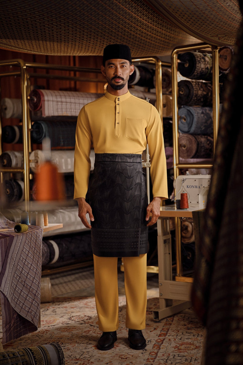 Bendahara Bespoke Fit Baju Melayu Cekak Musang - Misted Yellow