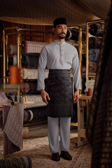 Bendahara Bespoke Fit Baju Melayu Cekak Musang - Light Blue Grey