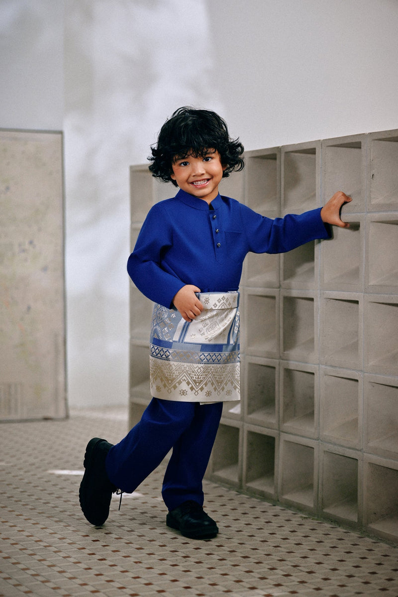 Baju Melayu Kids Cekak Musang Bespoke Fit - True Blue