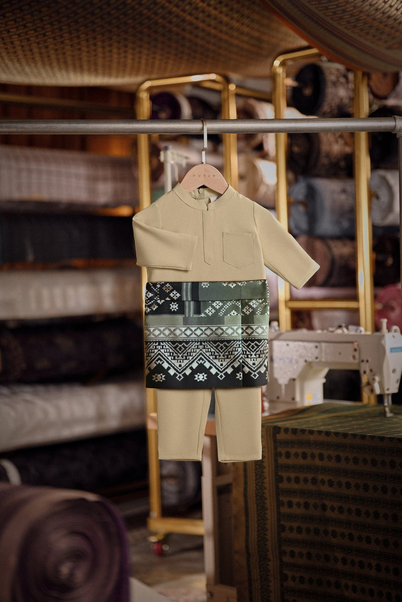 Bendahara Bespoke Fit Babies Baju Melayu Cekak Musang - Aloe Wash