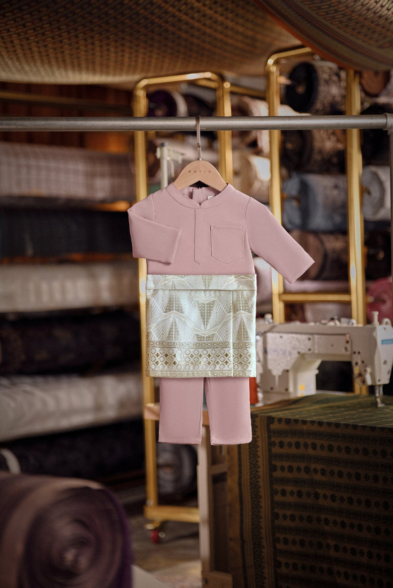 Bendahara Bespoke Fit Babies Baju Melayu Cekak Musang - Pale Lilac