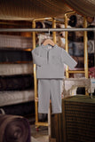 Bendahara Bespoke Fit Babies Baju Melayu Cekak Musang - Light Blue Grey