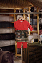 Bendahara Bespoke Fit Babies Baju Melayu Cekak Musang - Red Chilli