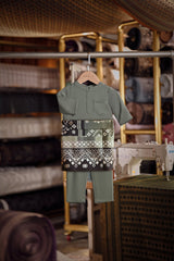 Bendahara Bespoke Fit Babies Baju Melayu Cekak Musang - Stormy Sea