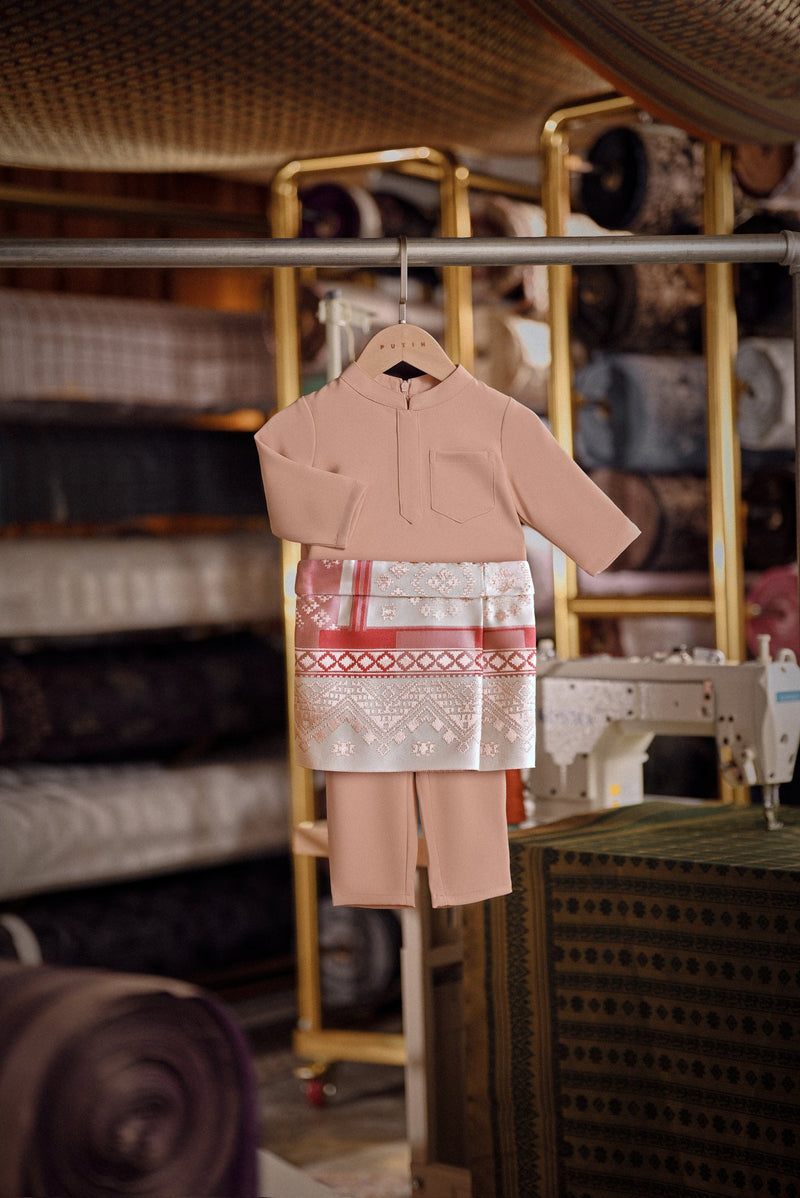 Bendahara Bespoke Fit Babies Baju Melayu Cekak Musang - Pale Blush