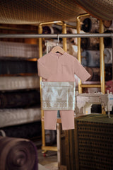 Bendahara Bespoke Fit Babies Baju Melayu Cekak Musang - Fog Blush
