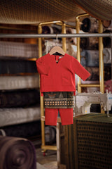 Bendahara Smart Fit Babies Baju Melayu Teluk Belanga - Red Chilli