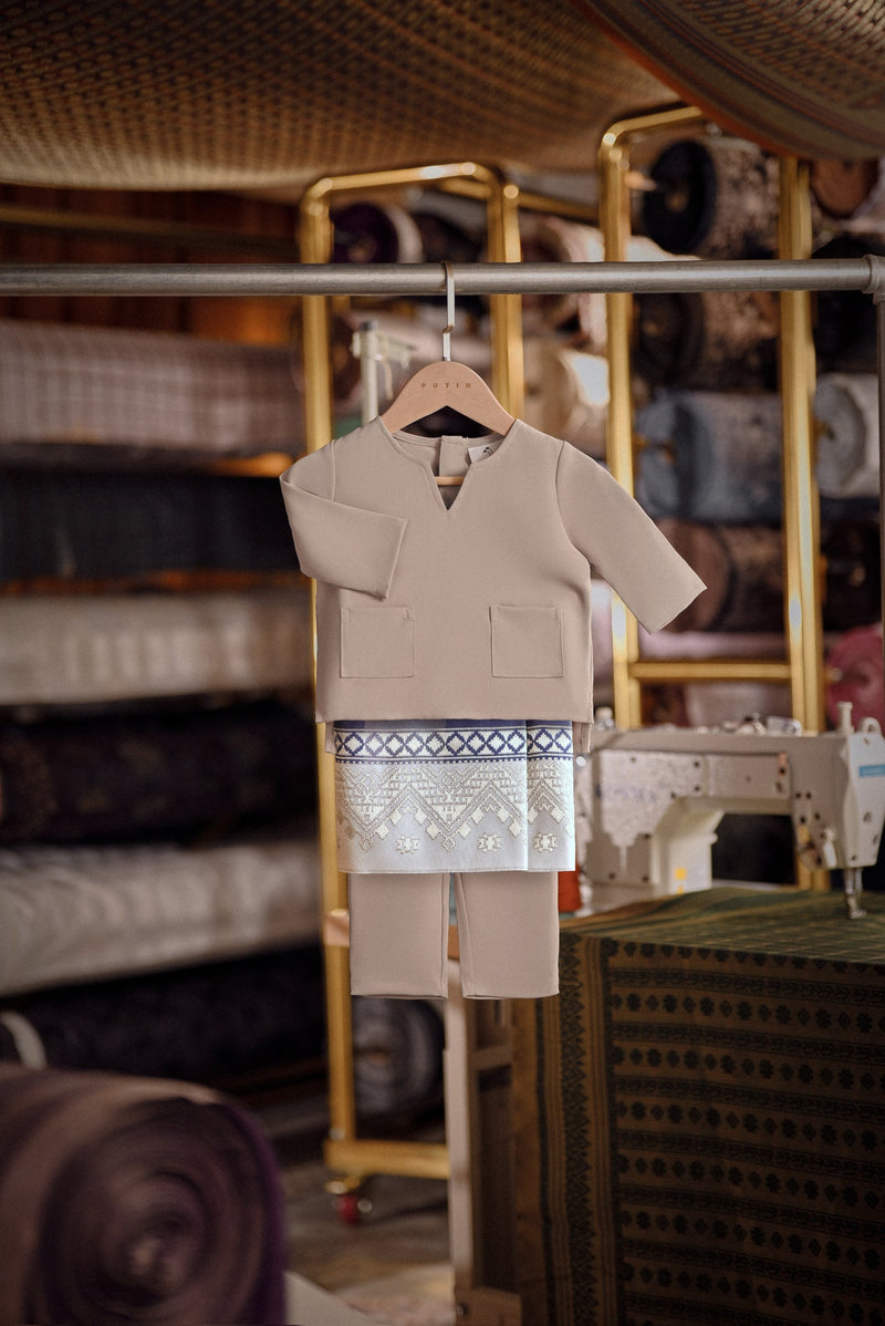 Bendahara Smart Fit Babies Baju Melayu Teluk Belanga - Opal Gray