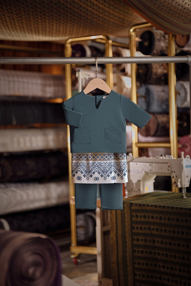 Bendahara Smart Fit Babies Baju Melayu Teluk Belanga - Deep Teal