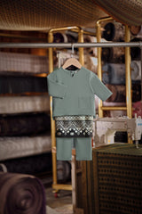 Bendahara Smart Fit Babies Baju Melayu Teluk Belanga - Dusty Turquoise