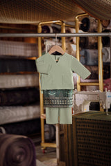 Bendahara Smart Fit Babies Baju Melayu Teluk Belanga - Granite Green