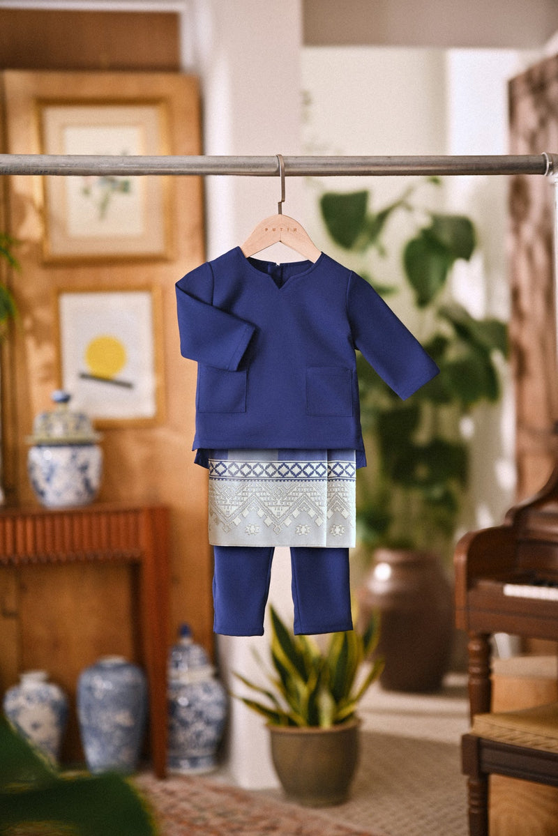 Arjuna Smart Fit Babies Baju Melayu Teluk Belanga - Navy