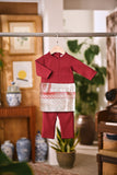 Arjuna Bespoke Fit Babies Baju Melayu Cekak Musang - Ruby Maroon