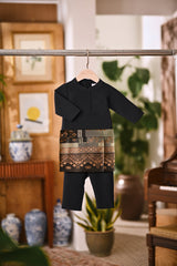 Arjuna Bespoke Fit Babies Baju Melayu Cekak Musang - Black