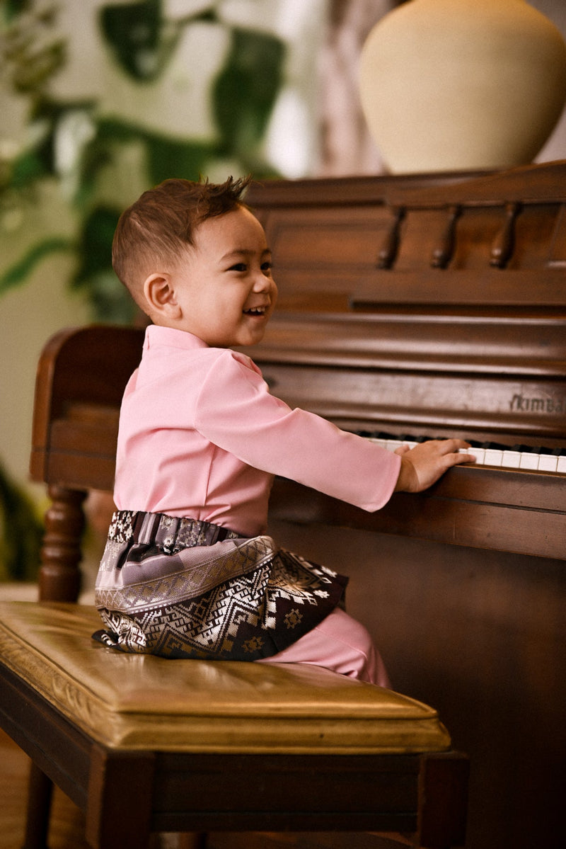 Baju Melayu Babies Cekak Musang Bespoke Fit - Rose Shadow