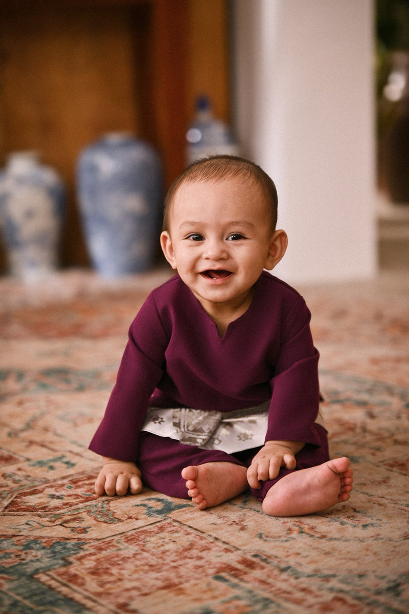 Arjuna Smart Fit Babies Baju Melayu Teluk Belanga - Eggplant Purple
