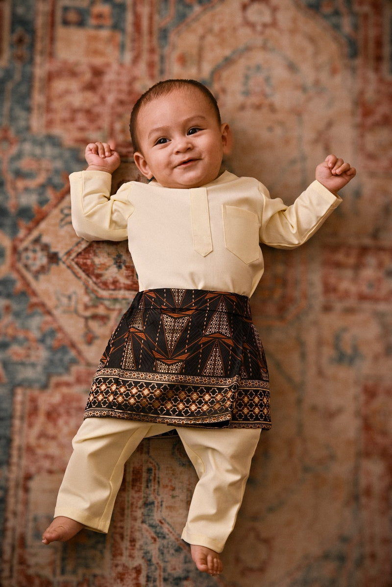 Baju Melayu Babies Cekak Musang Bespoke Fit - Baby Yellow