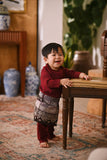 Arjuna Bespoke Fit Babies Baju Melayu Cekak Musang - Ruby Maroon