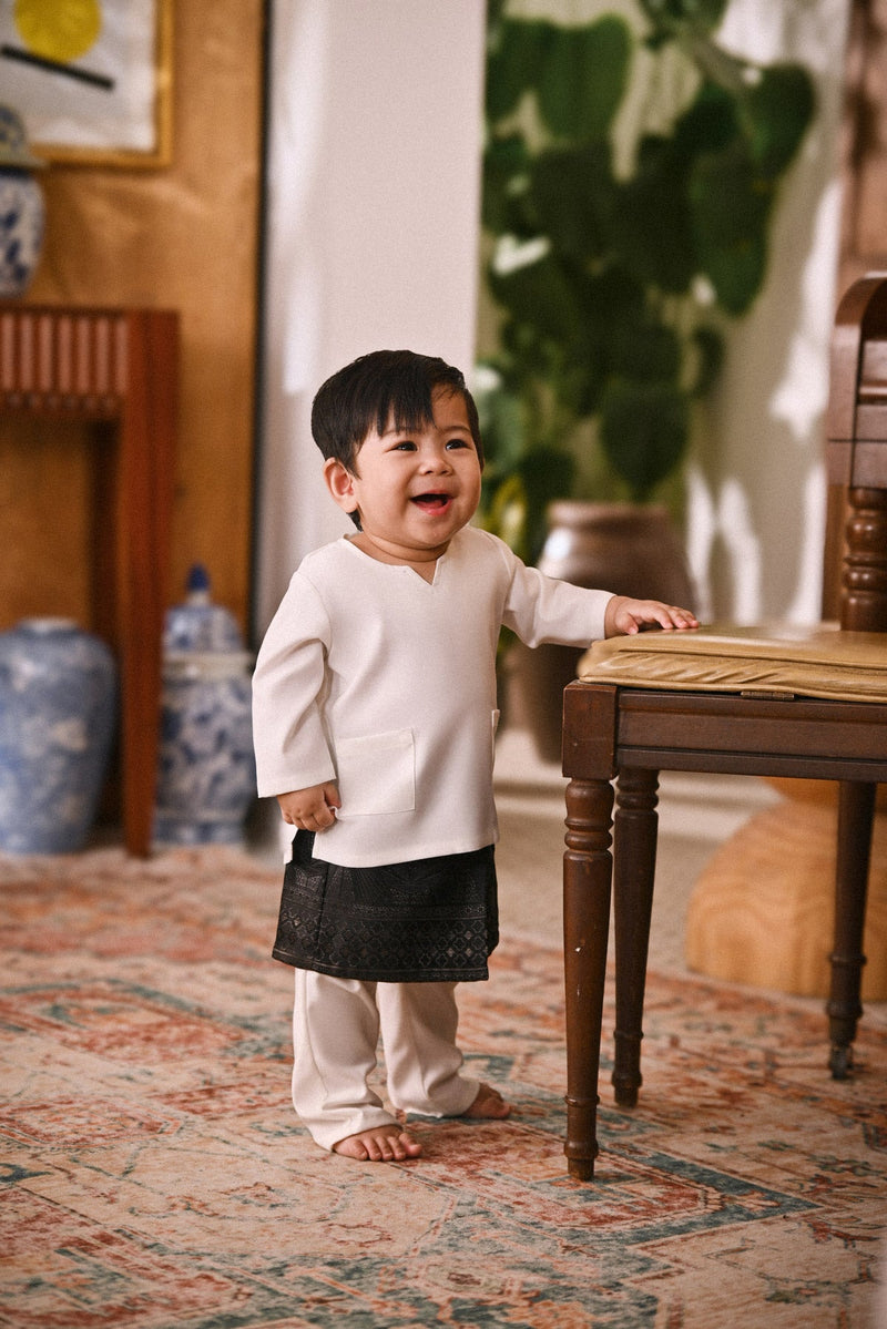 Arjuna Smart Fit Babies Baju Melayu Teluk Belanga - Off White
