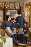 Pahlawan Bespoke Fit Babies Baju Melayu Cekak Musang - Dark Slate Blue
