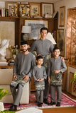 Pahlawan Bespoke Fit Babies Baju Melayu Cekak Musang - Ash Grey