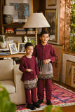 Pahlawan Bespoke Fit Babies Baju Melayu Cekak Musang - Purple Potion