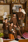Pahlawan Bespoke Fit Kids Baju Melayu Cekak Musang - Milk Chocolate