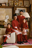 Pahlawan Bespoke Fit Kids Baju Melayu Cekak Musang - Maroon