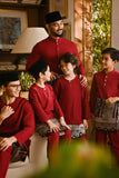 Pahlawan Bespoke Fit Baju Melayu Cekak Musang - Burgundy