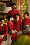 Pahlawan Smart Fit Kids Baju Melayu Teluk Belanga - Burgundy
