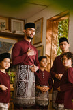 Pahlawan Bespoke Fit Kids Baju Melayu Cekak Musang - Dark Burgundy