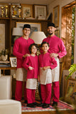 Pahlawan Bespoke Fit Kids Baju Melayu Cekak Musang - Fuchsia