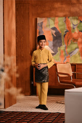 Baju Melayu Kids Majestic Bespoke Fit - Misted Yellow