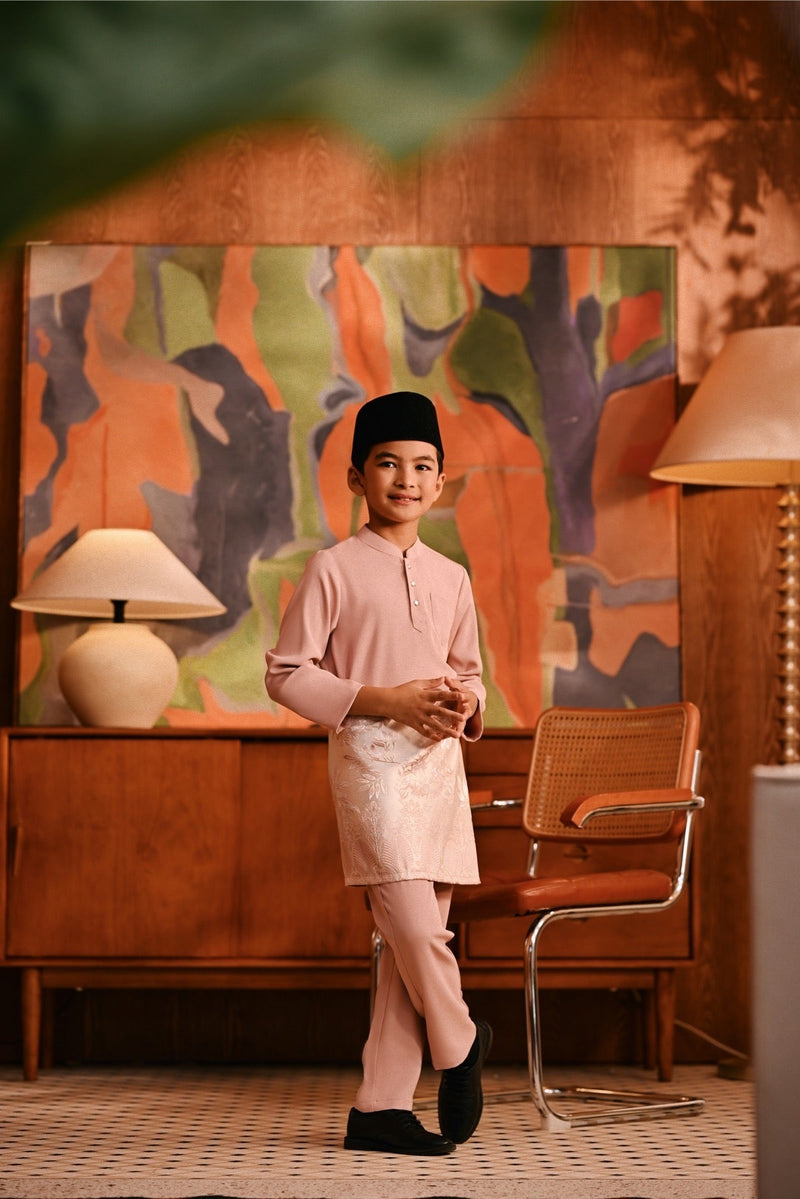 Baju Melayu Kids Majestic Bespoke Fit - Blush