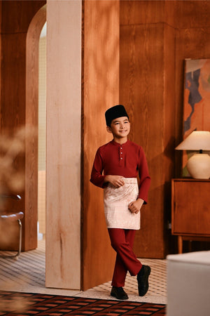 Baju Melayu Kids Majestic Bespoke Fit - Rumba Red