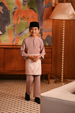 Baju Melayu Kids Majestic Bespoke Fit - Ash Rose