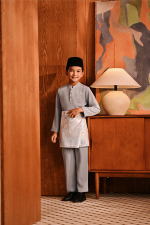 Baju Melayu Kids Majestic Bespoke Fit - Flint Stone