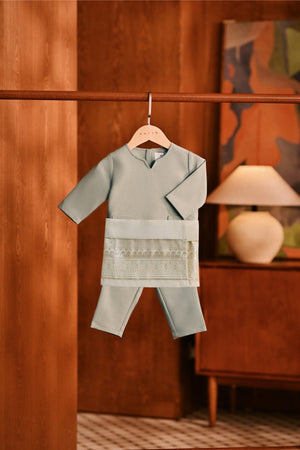 Baju Melayu Babies Teluk Belanga Modern Smart Fit - Iceberg Green