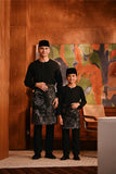 Baju Melayu Kids Teluk Belanga Deluxe Smart Fit - Black