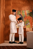 Baju Melayu Kids Teluk Belanga Deluxe Smart Fit - Off White