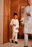 Baju Melayu Kids Teluk Belanga Deluxe Smart Fit - Off White