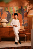 Baju Melayu Kids Teluk Belanga Deluxe Smart Fit - Off White