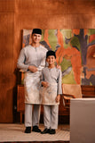 Baju Melayu Kids Teluk Belanga Deluxe Smart Fit - Silver