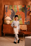 Baju Melayu Kids Teluk Belanga Deluxe Smart Fit - Silver