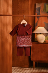 Baju Melayu Babies Teluk Belanga Modern Smart Fit - Ashley Burgundy