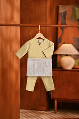 Baju Melayu Babies Teluk Belanga Modern Smart Fit - Pastel Green