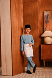 Baju Melayu Kids Teluk Belanga Deluxe Smart Fit - Storm Blue