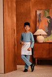 Baju Melayu Kids Teluk Belanga Deluxe Smart Fit - Storm Blue