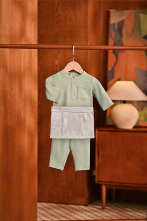 Baju Melayu Babies Majestic Bespoke Fit - Granite Green